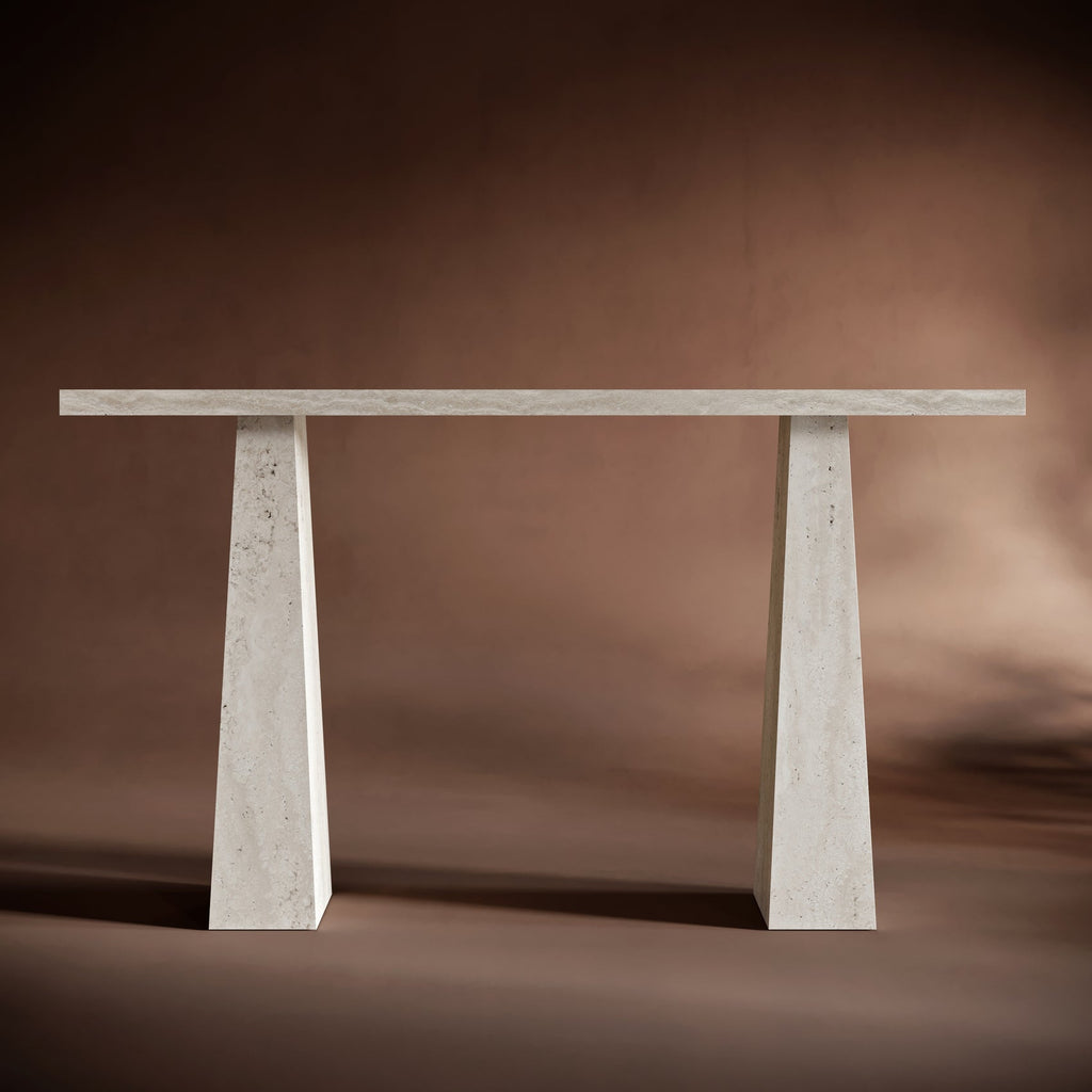 ALESSIO Travertine Console Table
