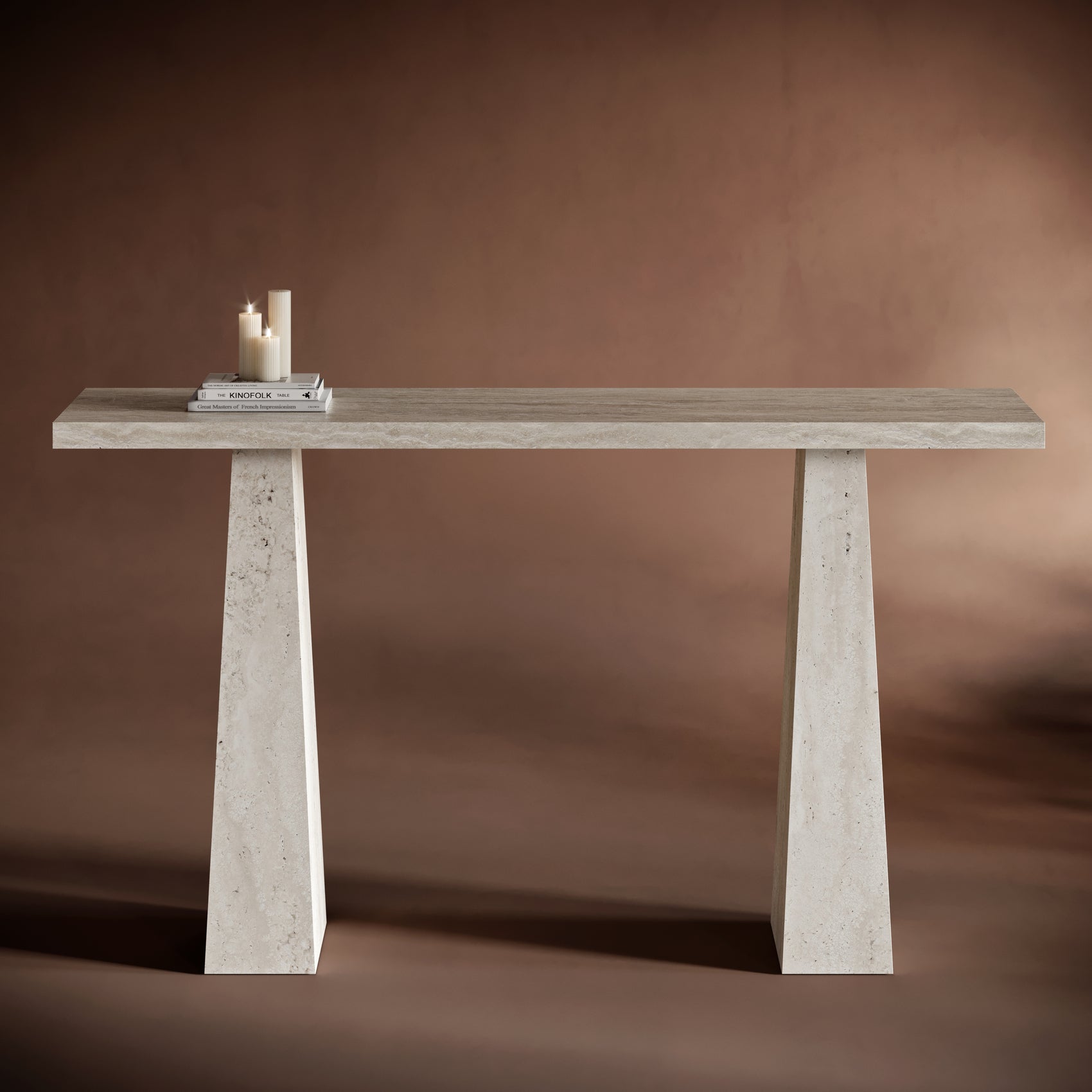 ALESSIO Travertine Console Table