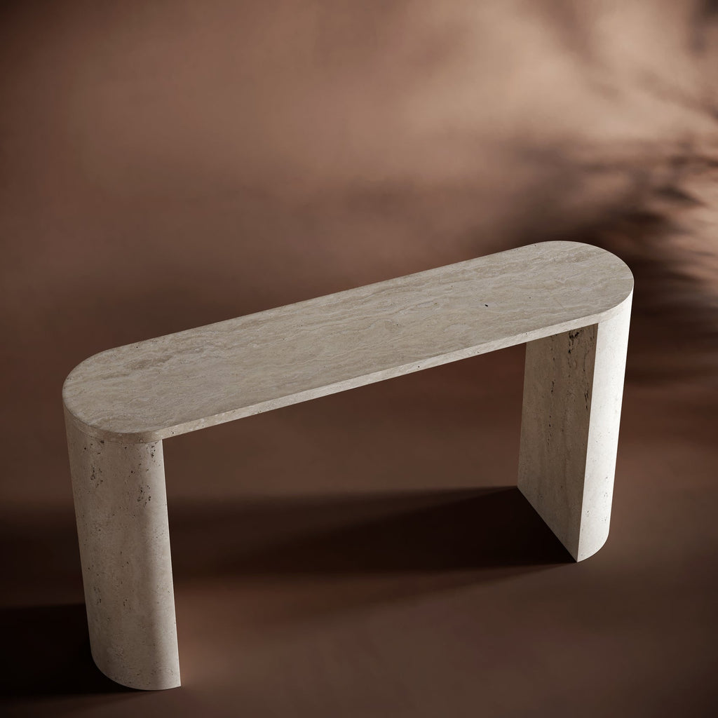 BEATRICE Travertine Console Table