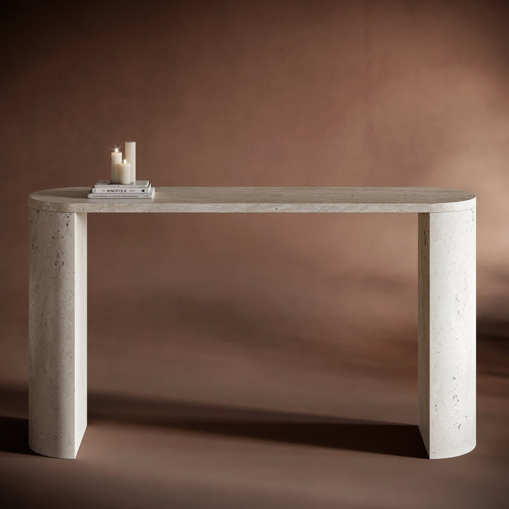 BEATRICE Travertine Console Table