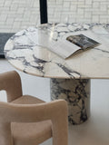 Calacatta Viola Marble Round Dining Table - Cylindrical Leg