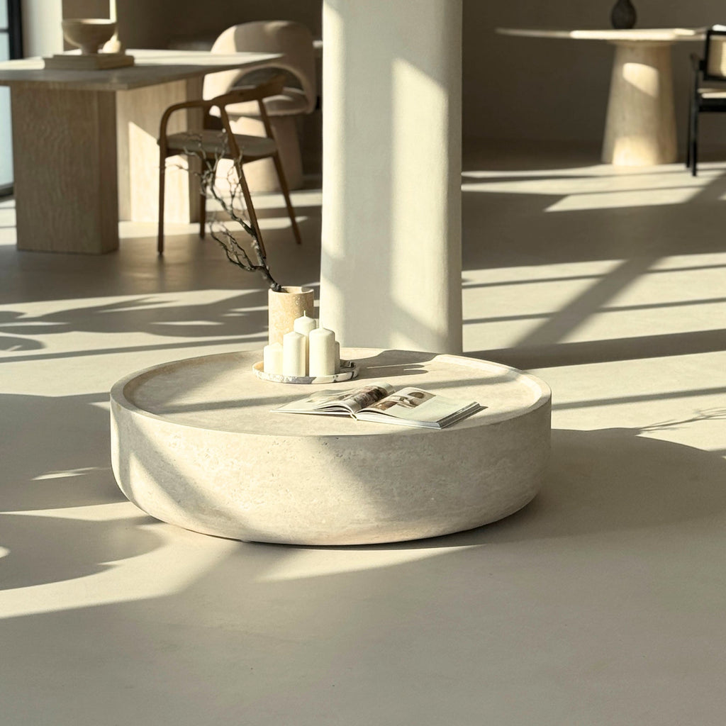 CARLO Monolithic Travertine Coffee Table