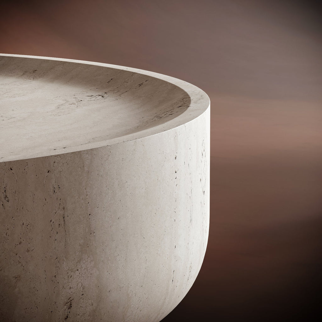 CARLO Monolithic Travertine Coffee Table