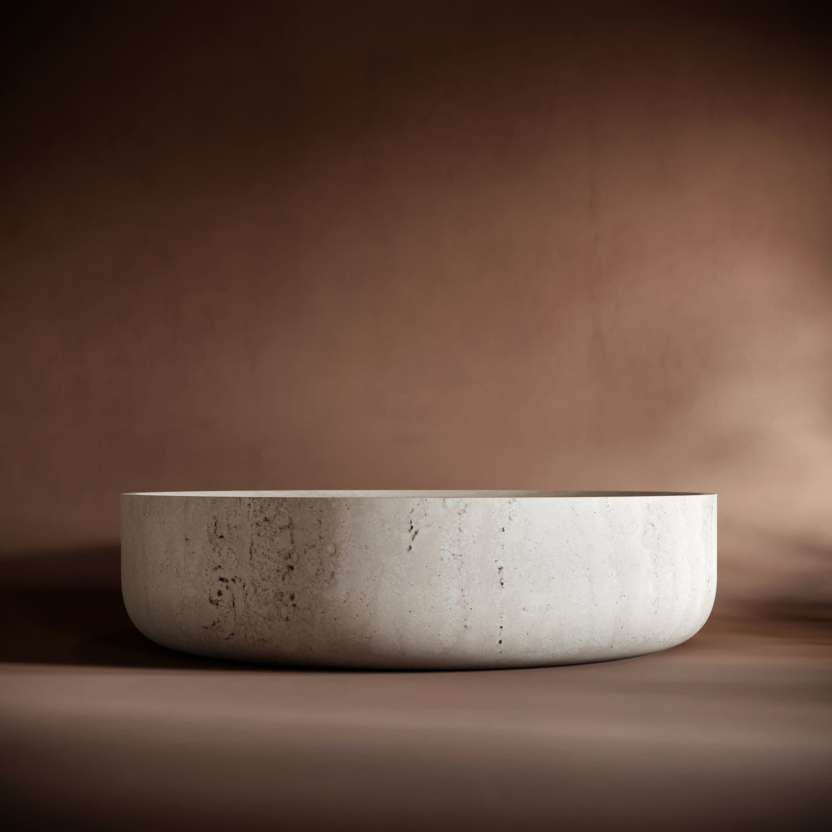 CARLO Monolithic Travertine Coffee Table