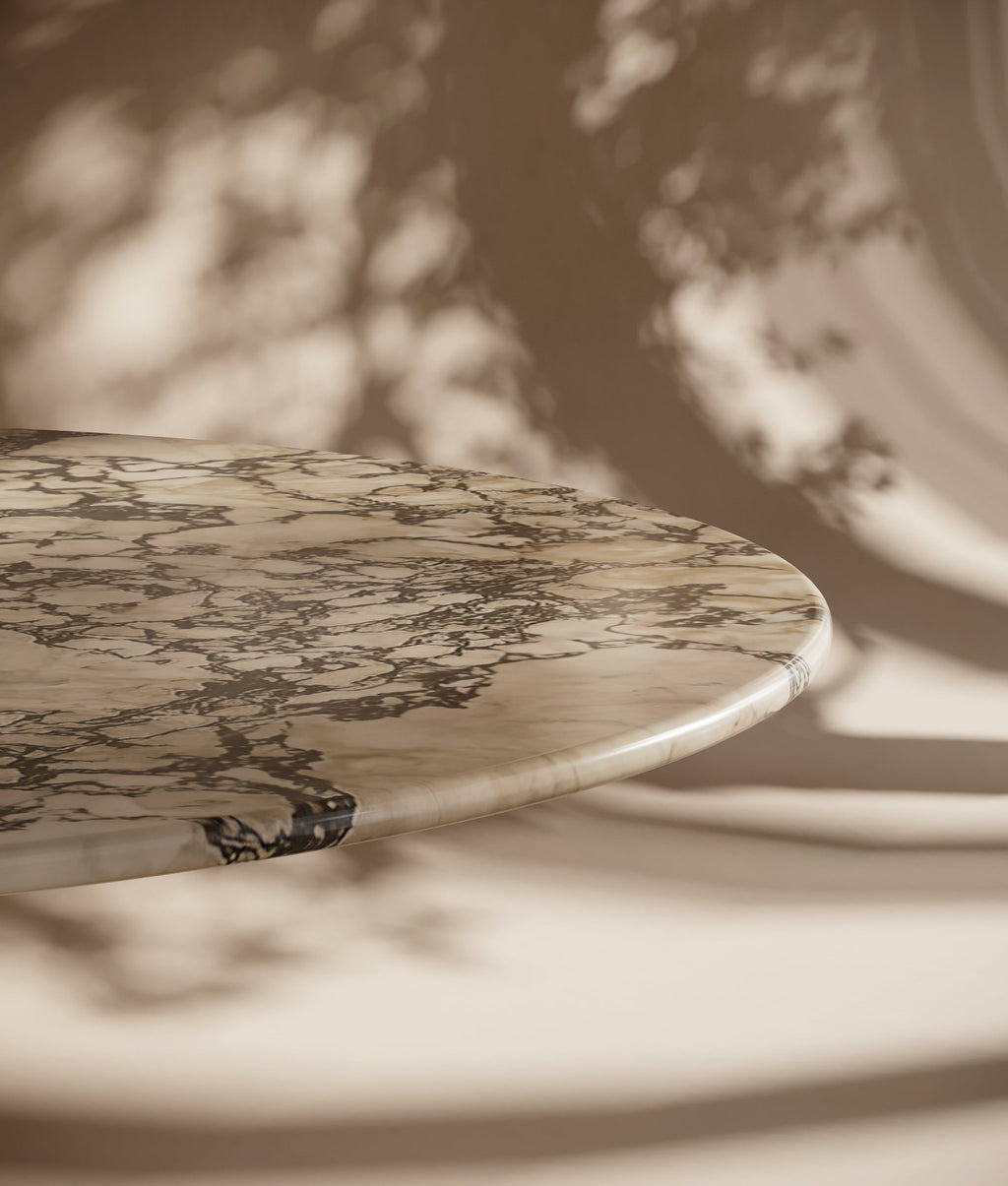 Calacatta Viola Marble Round Dining Table - Curved Leg