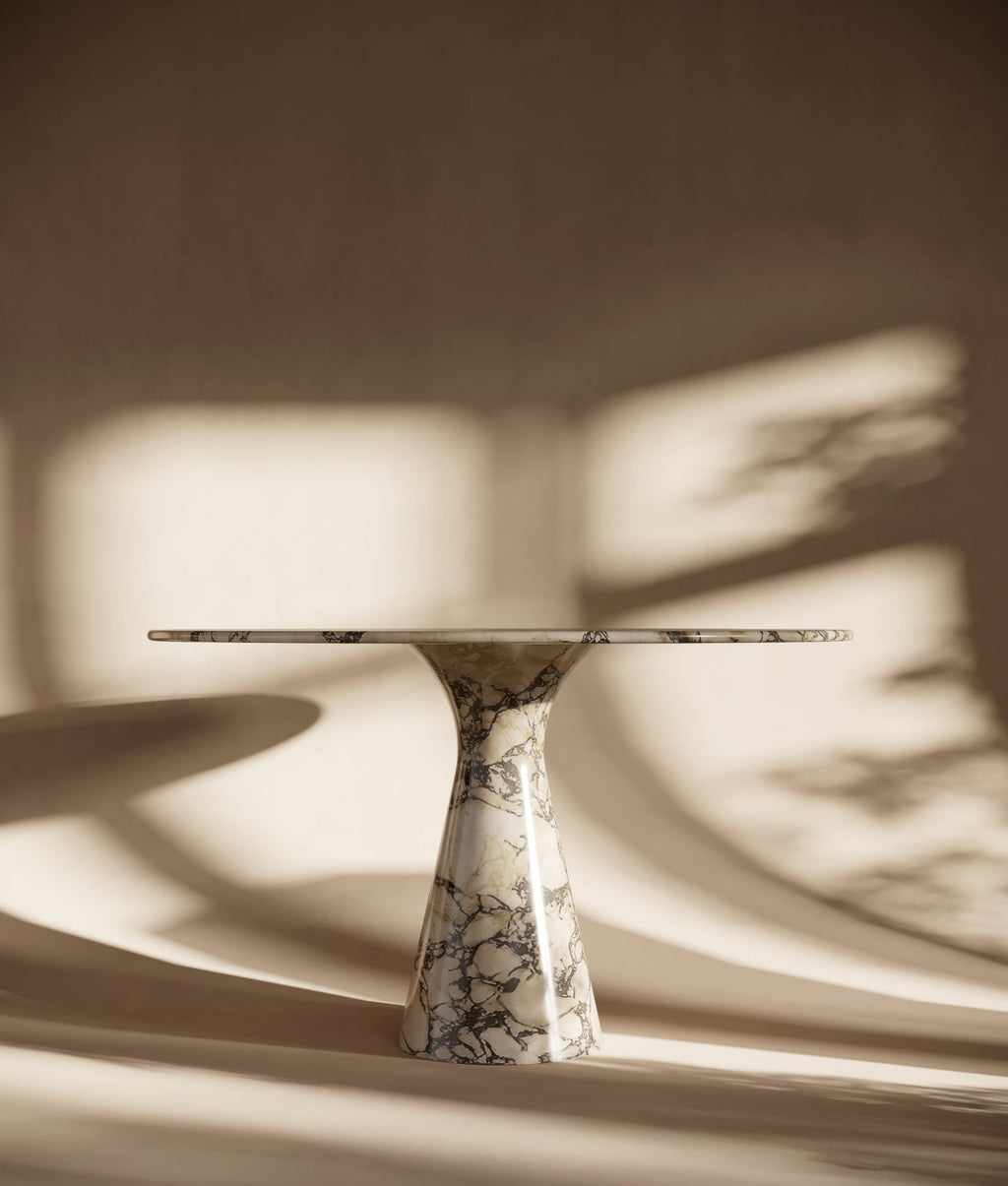 Calacatta Viola Marble Round Dining Table - Curved Leg