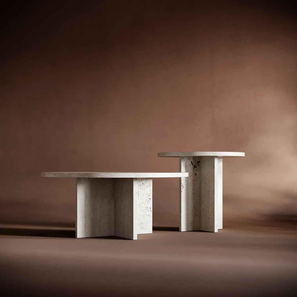 ELENA Travertine Coffee Table Set