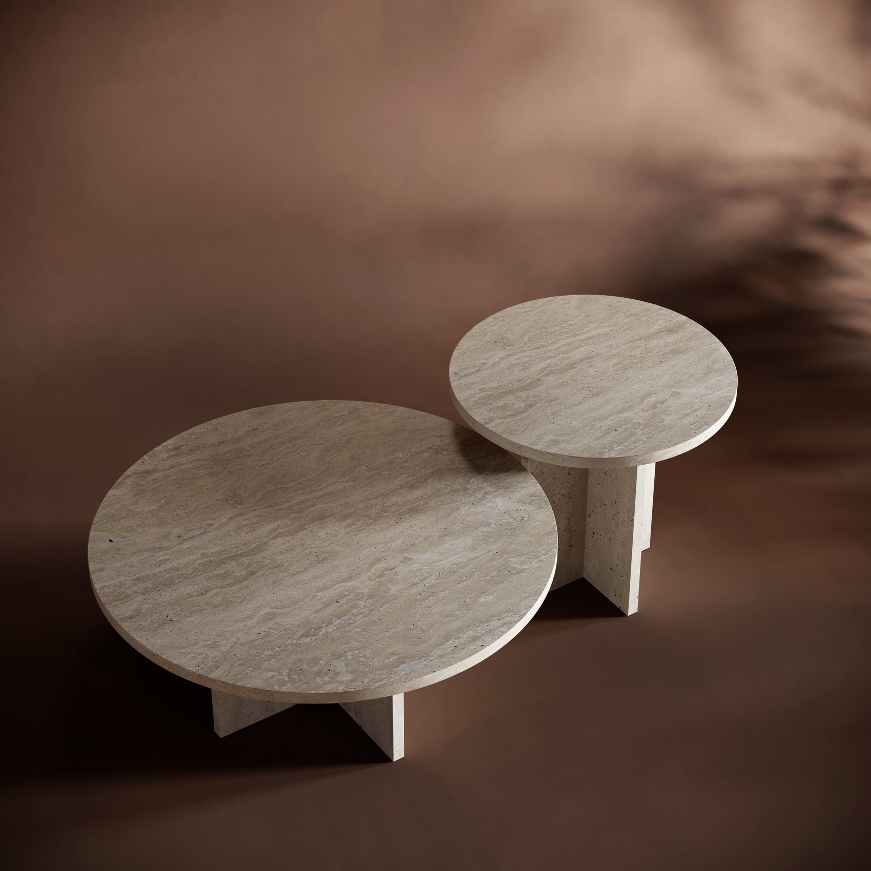 ELENA Travertine Coffee Table Set