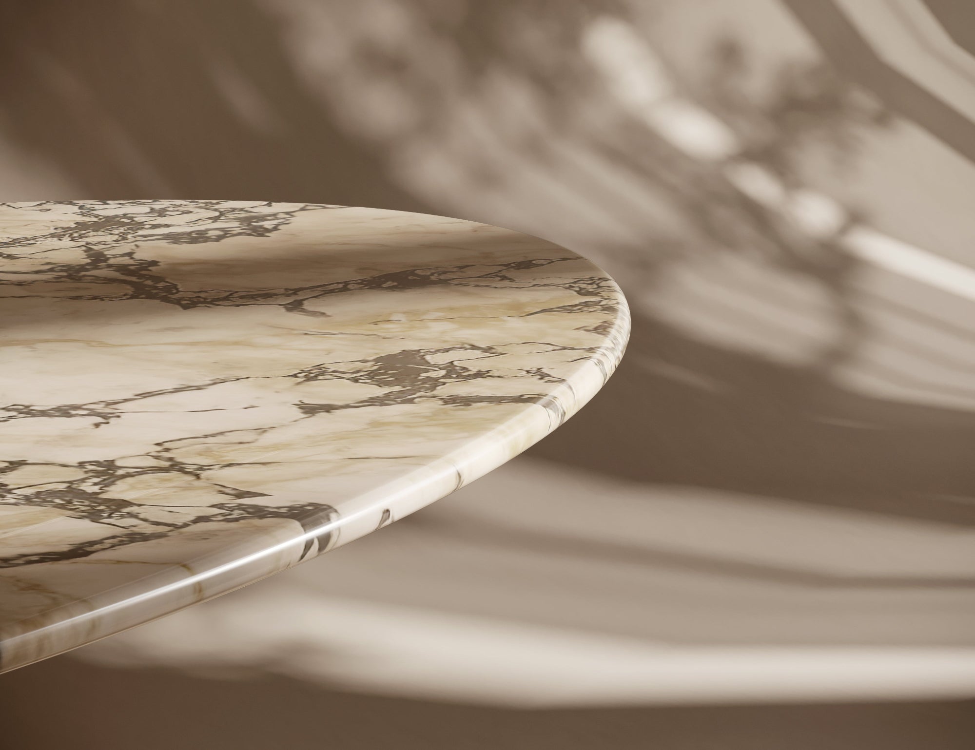 Calacatta Viola Marble Ellipse Dining Table - Conical Leg