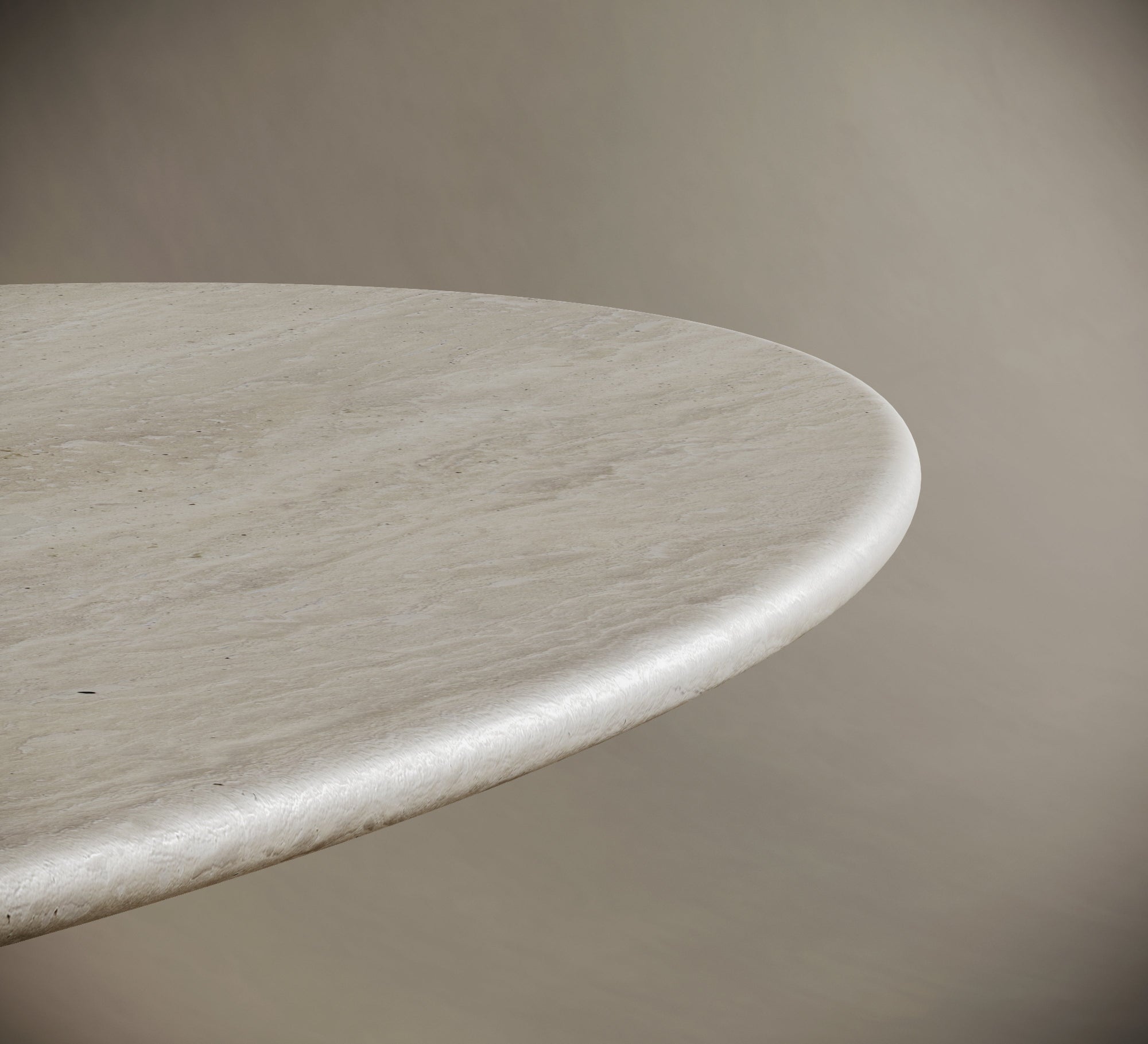 Ellipse Travertine Dining Table - Fluted Leg | Ready to Ship