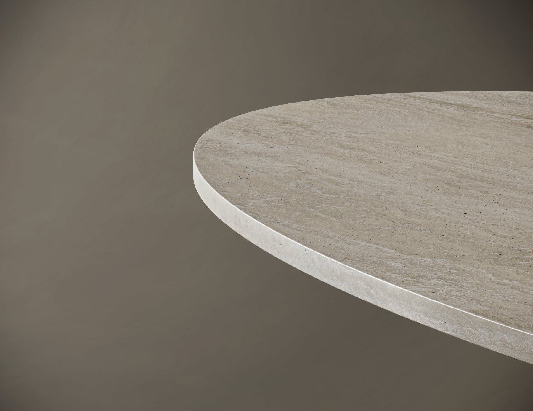 Ellipse Travertine Dining Table - V Legs