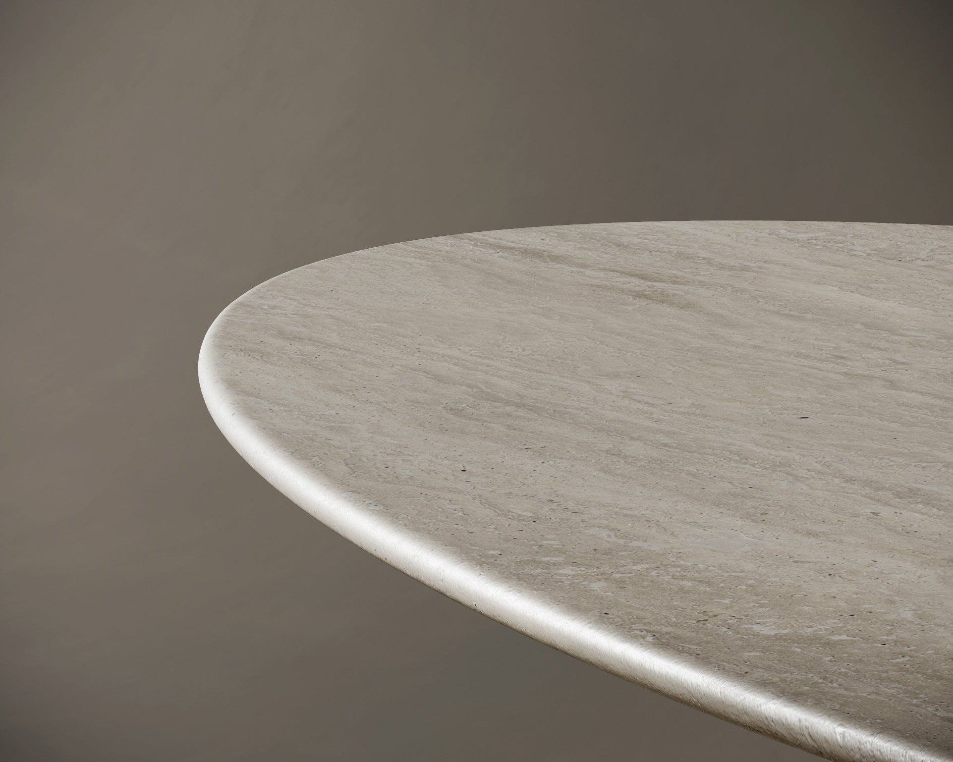 Ellipse Travertine Dining Table - D-Form Legs