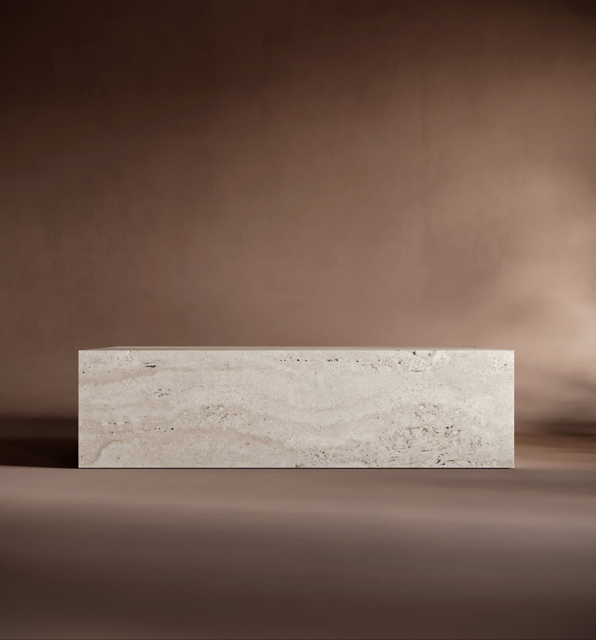 Rectangle Plinth Travertine Coffee Table
