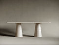 Rectangular Travertine Dining Table - Conical Legs