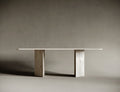 Rectangular Travertine Dining Table - V Legs